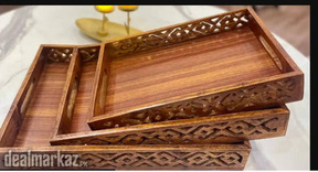 Wooden Tray Set