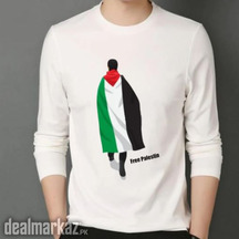 Plain Basic Full Sleeve T Shirts for Men Printed Free Palestin