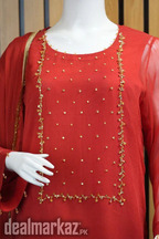 Rust 2 Piece Shirt Dupatta Duo Formal Couture | MJ by Madiha Jahangir