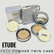 Etude Twin Cake Face Powder Foundation Base With Refill -Free Delivery