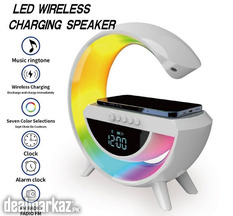 Bluetooth speaker with clock LED lamp and wireless charger - HM-2307
