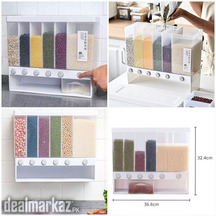 Plastic Container Storage Rice Storage 6 partition