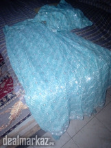 Blue and silver saree