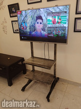 LCD tv LED tv trolley stand with wheels and double shelf Ds-1