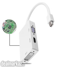 Mini DisplayPort to HDMI + DVI + VGA Male to Female 3-in-1 Adapter ORI