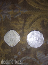 Pakistani 10 paisa and 5 paisa