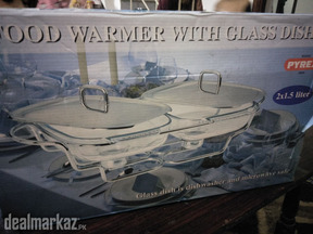 Pyrex Glass Food Warmer with Stainless Steel stand