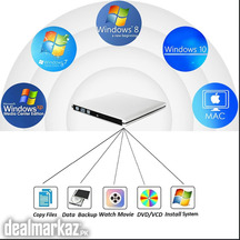 SUPER SLIM 3.0 External CD DVD Disk Drive for LaptopDesktop PC, Alumin