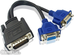 DVI-59 Pin Male to Dual VGA Female Y Splitter Video Card Adapter Cable