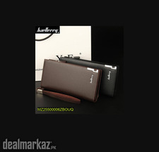 Men's Leather Plain Bifold Long Wallet