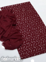 Handmade mukesh work 2pcs suit shirt and dupatta