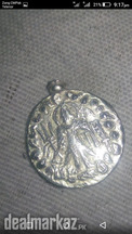 Khushan gold & silver necklace coin