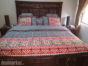 King Size Double Bed shesham wood with side Table and Dressing