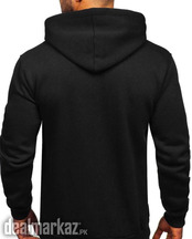 Men's Stitched Black Fleece Plain Hoodie
