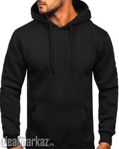 1 pc Men Stiched Fleece Plain Hoodie Black