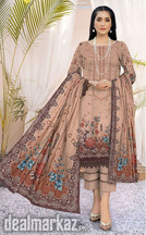 Bareeza's Printed Embroidered Shamrey: Unstitched 3-Piece