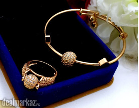 Zircon 2 pieces balls Kara and balls Ring