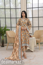 "Ripple Collection: 3-Piece Unstitched Casual Ensemble"
