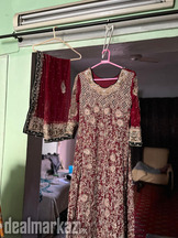Dark red bridal dress