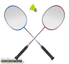 2 Pcs Badminton Rackets with 3 Badminton Balls