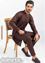 2 pcs men's stitched wash and wear plain suit