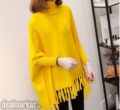 1 Pc Women's Stitched Fleece Plain Poncho