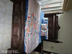 Hand carved chinioti solid wood bedset
