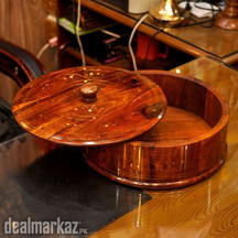 Handmade Wooden Hotpot With Brass Work