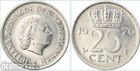 Netherlands 25 cents, 1976