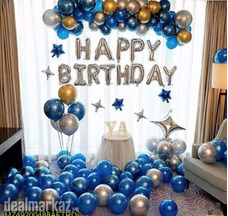 Happy birthday decorative balloons pack of 72