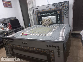 Double bed 2 side table Chairs 5 sitter Dressing Crockery Cabinet