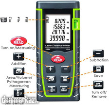 ARAS Laser Distance Meter 40m, Portable Handle Digital Measure Tool Ra