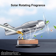 3D Aeroplan Aircraft Shaped Solar Powered Rotating Fan Car Air Freshen