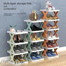 High Quality Foldable X Shape Plastic Shoe Rack