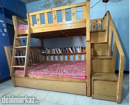 Kids 3-Bed Wooden Bunker