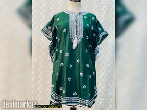 Kaftan Style Stitched Linen Frock Casual Wear In Wholesale Price