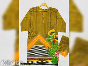 2 Pcs Women's Stitched Lawn Printed Shirt And Trouser.