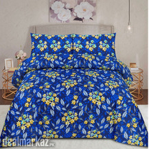 Blue leaf Design Double Bedsheet