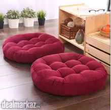 Velvet Round Floor Cushion 1 Pair Set-Mahron