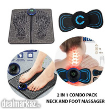 (pack Of 2) Ems Foot Massager Mat Electric And Mini Body Massager Comb