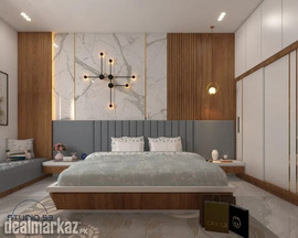 Bed with 2 side tables and dressing