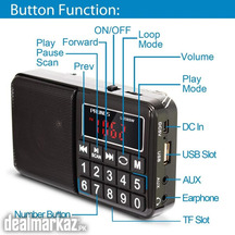 PRUNUS L-238SW Portable Radio FM FM/AM(MW)/SW/MP3/USB/SD/TF - Large Ru