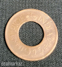 India, 1 Pice, 1945 Random Year GeorgeVI , XF Condition, Bronze Coi