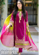 تھری پی سیز خواتین کا بغیر سلے لان Sequins کڑھائی سوٹ
