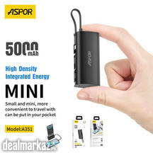 Aspor A351 2IN1 IPHONE TYPE-C Flexible Portable Mini 5000mAh