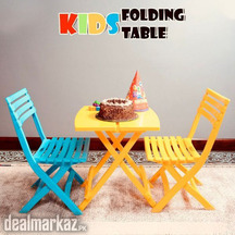 Kids Folding Portable (Table 1) And (Chair Pack of 2) Package