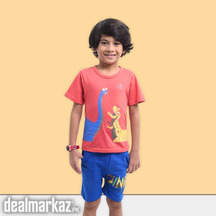 Kids’ Dino Printed 2 Piece Suit - Red and Blue