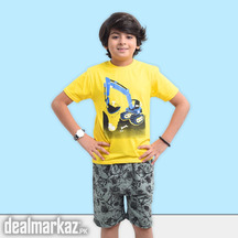 Kids’ Truck Printed 2 Piece Suit - Yellow & Green