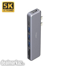 IHAPER USB C Hub, iHaper 7 in 1 Aluminum USB C Adapter with Thunderbol