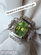 top quality peridot 6 ct fancy silver ring antique
